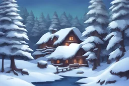 Winter Forest background animated