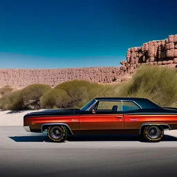 fullbody Drawing of '1970 Dodge Coronet ',intricate detail,andrea bonelli,Kilian Eng,Ohrai,evan lee,Aleksandr Sidelnikov,KyuYong Eom,three quarters frontal aerial view,toned colors,16k