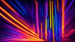 Red Orange Yellow Blue Purple Thick Neon Stips With Glowing Light Streaks