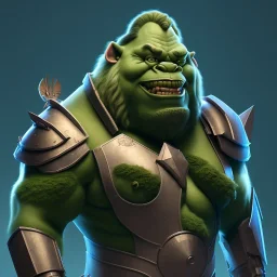 isometric clean art of a orge,warrior suit, soft lighting, high definition, unreal 5, full body