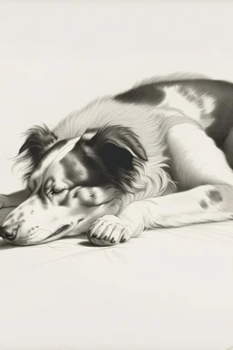 cane che dorme sdraiato visto di profilo figura intera