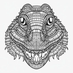 Crocodile, minimal lines, cartoon, mandala style, white back ground color, real style, realistic, minimalistic, minimal black line art, line art, crisp line art, unique coloring sheet, outlined, outline, crisp, crisp line edges, illustration, thin lines, crisp clear lines, line art, clean line art, unique, 8k, amazing, masterpiece, no colors, no dark color, no black color, avoid thick black, minimalistic line edges, pure white back ground, image character full fit to page,