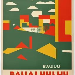 Bauhaus poster of rural Scandinavian country