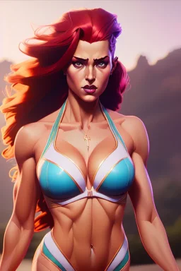 hyper realist, hyper detailed, stunningly beautiful Teela, athletic realistic body, by greg rutkowski, magali villeneuve, artgerm, wlop, rossdraws, concept art, digital painting