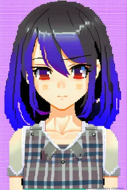 anime girl in pixel art