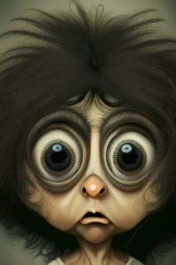 maliki face with big eyes and fathered hair