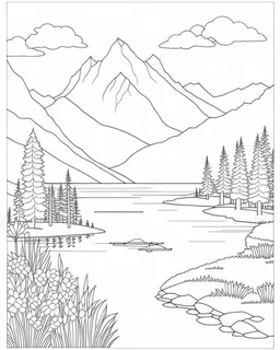 Coloring pages: Tranquility with Calmness and Relaxing Landscapes