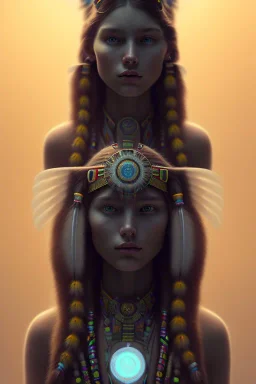 girl, cute, beautiful, Native American, head and shoulders portrait, 8k resolution concept art portrait by Greg Rutkowski, Artgerm, WLOP, Alphonse Mucha dynamic lighting hyperdetailed intricately detailed Splash art trending on Artstation triadic colors Unreal Engine 5 volumetric lighting, long hair, brown eyes, black hair, clean face, transparent background