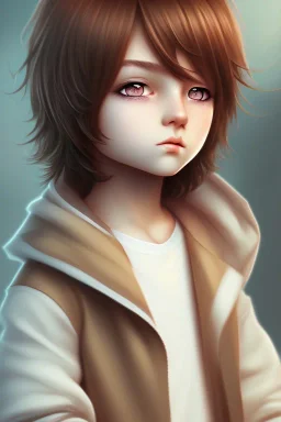 Shota, cute, brown hair, portrait