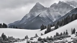 snow covered mountains