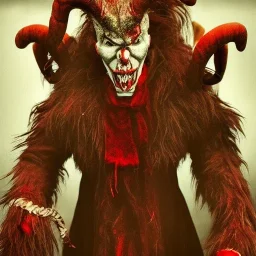 Wa-vy style, epic photo of a bloody krampus, ultra realistic, cinematic