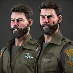 Tom Cruise Christmas military cyberpunk beard