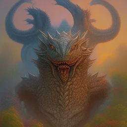 dragon kaiju, dnd fantasy by gerald brom thomas kinkade richard corben