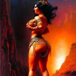 Drawing of beautiful face,'beautiful booty,Busty PoweGirl',intense stare, ancient skintight armor, balanciaga fashion clothe painting by gaston bussiere, greg rutkowski, yoji shinkawa, yoshitaka amano, tsutomu nihei, donato giancola, tim hildebrandt, Oil on canvas, cinematic composition, extreme detail,fit full head inside picture,16k