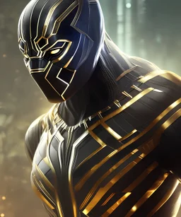 black panther, golden armor suit, full body close up, soft light atmosphere, light effect，vaporwave colorful, concept art, smooth, extremely sharp detail, finely tuned detail, ultra high definition, 8 k, unreal engine 5, ultra sharp focus