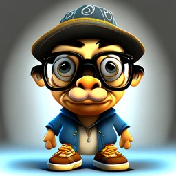 3D, cartoon, Gustavo Petro, full body, shoes, hat