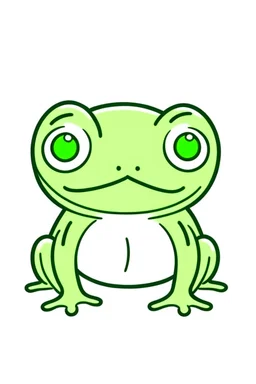 a simple outline of a cute frog, in a drawing style