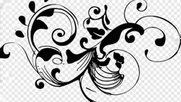 tracery of bones, flowers and skulls, black and white, minimalistic
