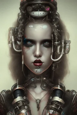 danish singer mø, girl Horror cute junk Android, steampunk,