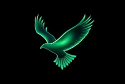 graphic shape of the aurora borealis with bottom edge resemblance to an eagle in flight. smooth vector on black