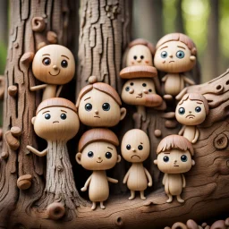 little Cute Figures lives in the Wood, with cute faces