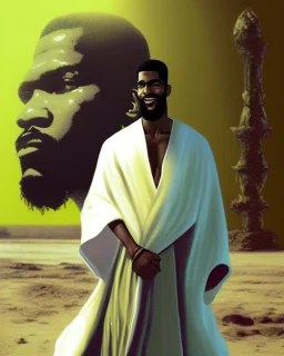 Ali, peace be upon him, was a perfect man, and his height tended to be short; His skin color is garlic green, with a long white beard, and big black eyes. Beautiful face, open face, very smiling. With a long neck like a silver robe, and broad shoulders and bones like the bones of a lion, and arms and forearms so intertwined that they could not be seen from each other. With wide and big paws. And a belly that tends to be fat but not too much, and thick and twisted legs with a narrow end. The musc