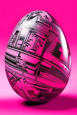 the image shows one Easter egg, egg graphics in a modern punk style, pink colors