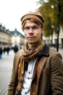 a 24 years old man at University in denmark in fancy clothes