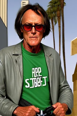 Peter Fonda cosplaying as The Truth from Grand Theft Auto San Andreas