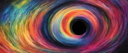 colorful, rainbow, A visually striking and abstract representation of the void and a black hole