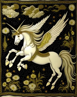 Winged unicorn tapestry designed by Bishop Odo