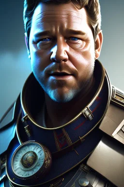 portrait of russel crowe, chris pratt, warren beatty, gerard butler, russel crowe, jeffrey wright, steampunk, unreal 5, octane render, cinema4d, soft lighting, soft lighting, 4k, redshift render, highly detailed, hyper realistic