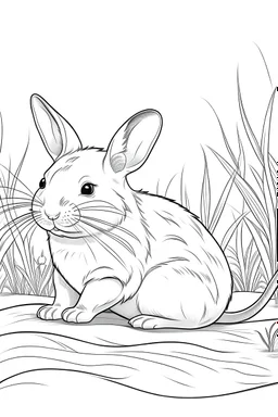 outline chinchillas on land, coloring pages, white background, sketch style, full body, only use online, style, clean line art, white background, no shadows a clear and well outline