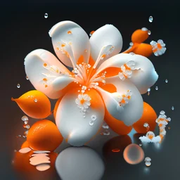 Social Media Orange Blossom Flavor In 3D technology and 8K precision With velvety snowy spectrum colors and drops of white flowers."