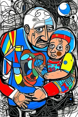 expressionism, Pixar style, in abstract art Basquiat, Picasso, Miro, Kandinsky, Klee, Birell, Fairey, Ardon, Buffet and Picasso style, HD --s 750 --v 5.1 --style raw, water color, white background