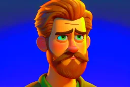 Andrew Garfield with a beard in Pixar style