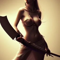 Beautiful women with katana