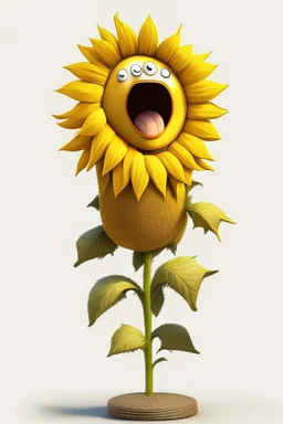 cheery sunflower avatar singing full body