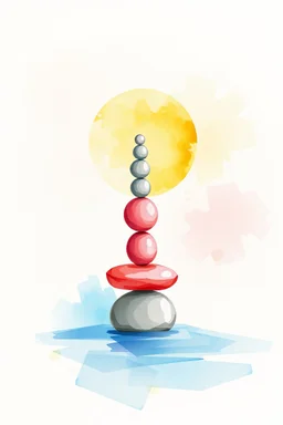 Balance,represented as symbols pastel water colors