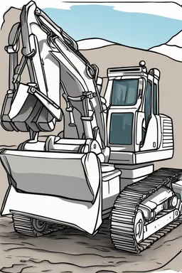 coloring page for kids, EXCAVTOR, thick outline, low details, no shading, no color