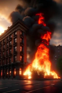 realistic big fire in newyork