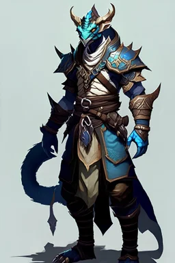 full body Male Gem Dragonborn in anime style monk
