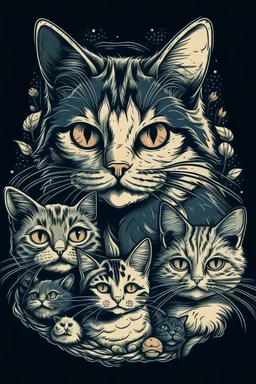 Cat tshirt design