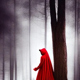 sensually touching flirty, gorgeous red riding hood