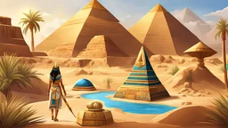 royal match style game asset, egyptian princess, desert, children's book style illustration