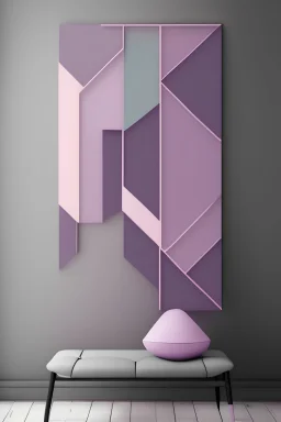 Scandi wall art with pastel colors Minimalist wooden wall Pale purple and pale pink decor.