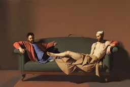 man sits on sofa by Pontormo