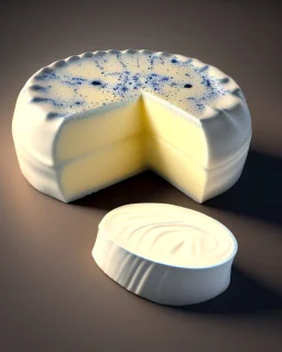 Cream Cheese on the dark background. Realistic photo. HD. Glowing. 3d style