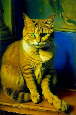 Portrait of a cat by Van Gogh