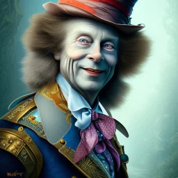 "Mad Hatter" book man character of "Alice in the wonderland", detailed eyes, elegant,sarcastic smile, by Disney,Chie Yoshii,